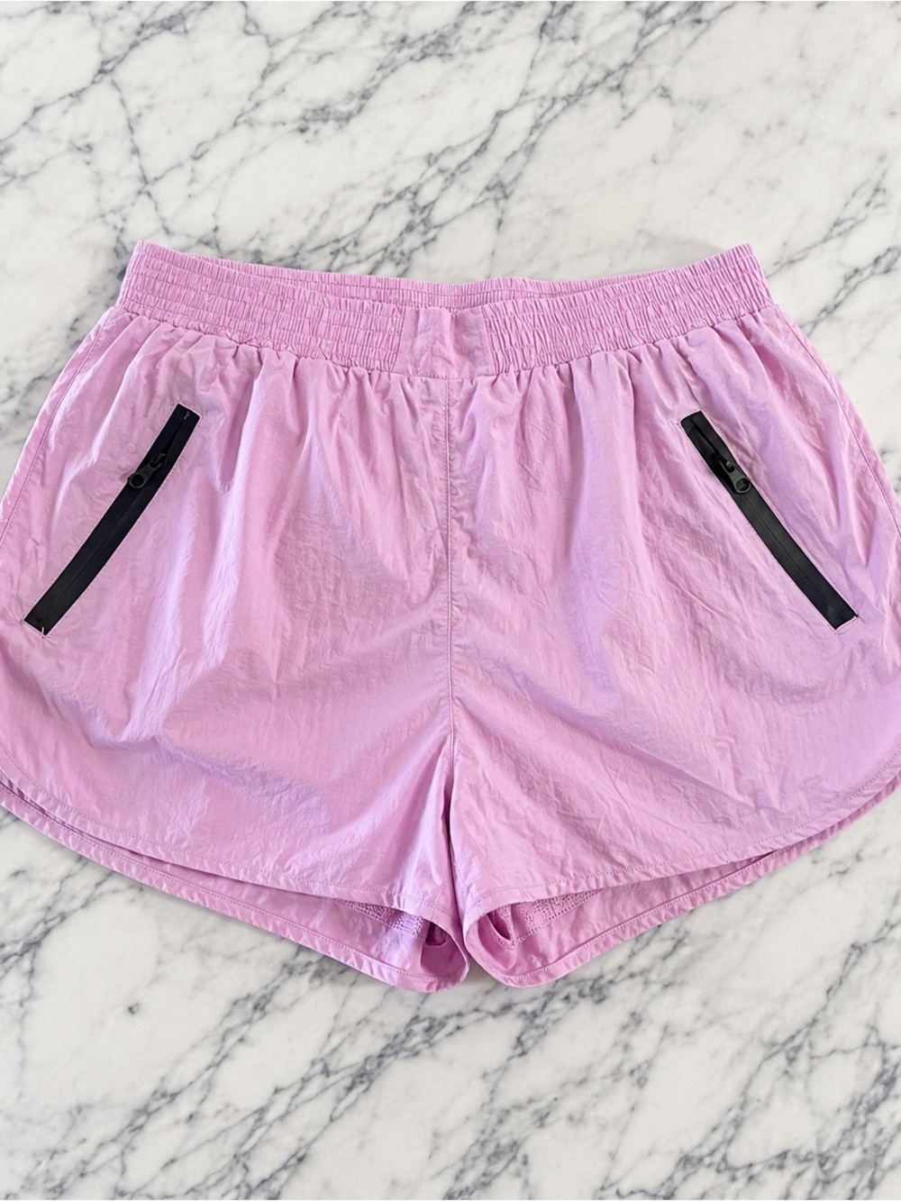 ZARA LAVENDAR Lightweight Running Shorts | Zip Pockets | Mesh Liner | Size Med